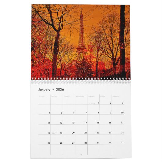 Eiffeltoren kalender (Jan 2026)