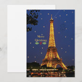 Eiffeltoren Kerstmis Feestdagenkaart (Voorkant / Achterkant)