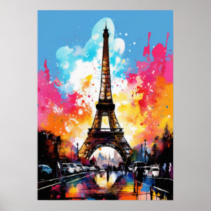 Eiffeltoren: Kleurrijke Posterprint Poster