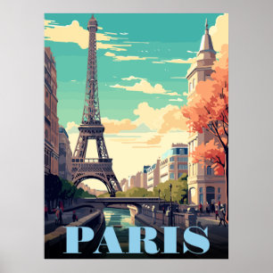 Eiffeltoren kunst vintage paris toren frankrijk ca poster