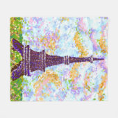 Eiffeltoren Landschap Lente Pointillisme Fleece Deken (Voorkant (Horizontaal))
