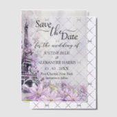 Eiffeltoren Lavendel Romance Bewaar de datum Vellum Uitnodigingen (Offset (Uitnodiging))