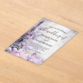 Eiffeltoren lavendel Romance bruiloft Acryl Uitnodigingen (Laagn)