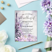 Eiffeltoren lavendel Romance bruiloft Acryl Uitnodigingen (Insitu (Huwelijk))