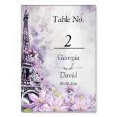 Eiffeltoren lavendel Romance bruiloft Kaart (Achterkant)