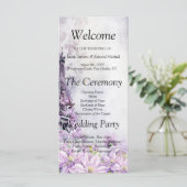 Eiffeltoren lavendel Romance huwelijksprogramma (Staand voorkant)