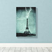 Eiffeltoren Lightning Strike Canvas Print (Insitu (Houten vloer))