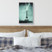 Eiffeltoren Lightning Strike Canvas Print (Insitu (Slaapkamer))