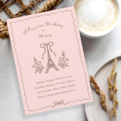 Eiffeltoren linten buigen Parijse verjaardagsfeest Kaart