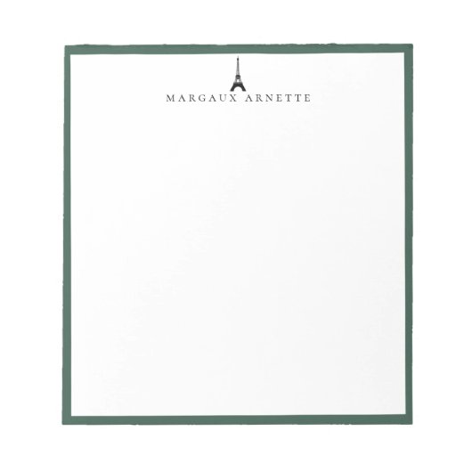 Eiffeltoren Logo Groen Frame Notitieblok (Voorkant)