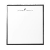 Eiffeltoren Logo Zwarte Frame Notitieblok (Voorkant)
