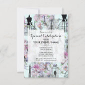  Eiffeltoren mannequin bloemencollage Kaart (Voorkant)