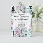  Eiffeltoren mannequin bloemencollage Kaart (Staand voorkant)