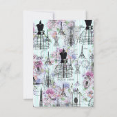 Eiffeltoren mannequin bloemencollage Kaart (Achterkant)