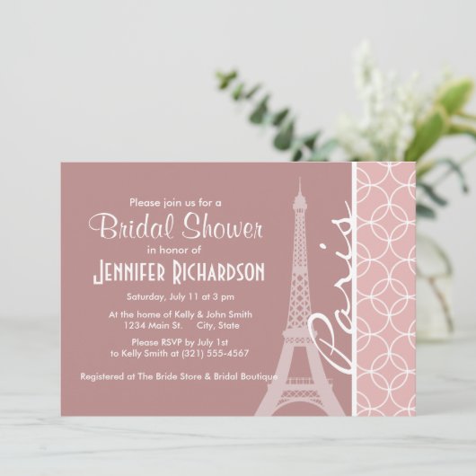 Eiffeltoren; Mauve Circles Kaart (Staand voorkant)