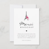 Eiffeltoren Merci Beaucoup Franse Bruiloft Feest Bedankkaart (Voorkant)