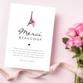 Eiffeltoren Merci Beaucoup Franse Bruiloft Feest Bedankkaart