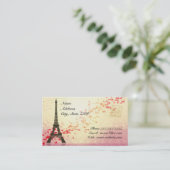 Eiffeltoren met drijvende harten visitekaartje (Staand voorkant)