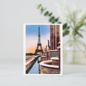 Eiffeltoren  met hand gekleurde vogels OogUitzicht Briefkaart (Staand voorkant)