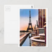 Eiffeltoren  met hand gekleurde vogels OogUitzicht Briefkaart (Voorkant / Achterkant)