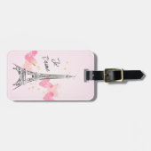 Eiffeltoren met hart bagagelabel (Voorkant horizontaal)