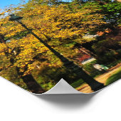 Eiffeltoren met herfstbomen en bladeren poster (Hoek)