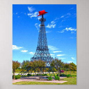 Eiffeltoren met rode cowboyhoed, Paris, Texas Poster