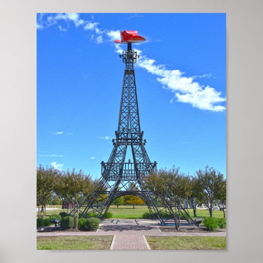 Eiffeltoren met rode cowboyhoed, Paris, Texas Poster (Voorkant)