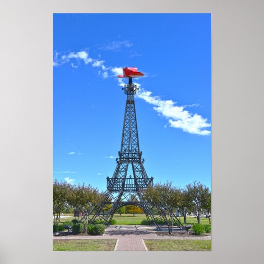 Eiffeltoren met rode cowboyhoed, Paris, Texas Poster (Voorkant)