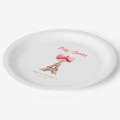 Eiffeltoren met Roze Bow Paris Baby shower Papieren Bordje (Gekanteld)