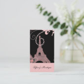 eiffeltoren met roze en zwarte roze parijs visitekaartje (Staand voorkant)