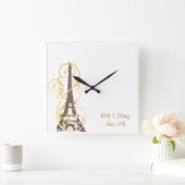 Eiffeltoren met schuifwiel vierkante klok (Huis)