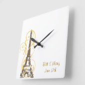 Eiffeltoren met schuifwiel vierkante klok (Hoek)