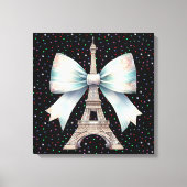Eiffeltoren met Sierkussen Canvas Afdruk (Voorkant)