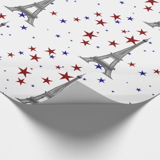 Eiffeltoren met sterren cadeaupapier (Hoek)