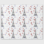 Eiffeltoren met sterren cadeaupapier (Vlak)