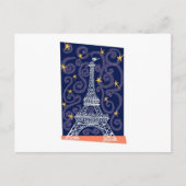 Eiffeltoren met sterren en wervelingen briefkaart (Voorkant)