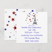 Eiffeltoren met Sterren Uitnodiging (Voorkant / Achterkant)