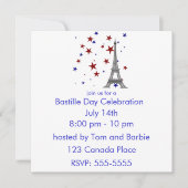 Eiffeltoren met Sterren Uitnodiging (Voorkant)