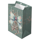 Eiffeltoren met strik medium cadeauzakje (Voorkant Gekanteld)