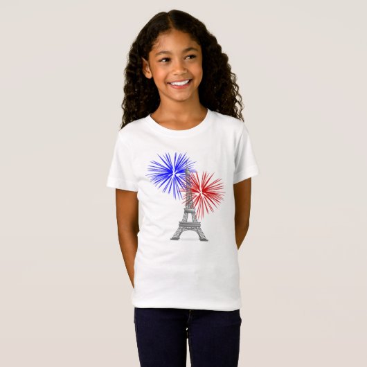 Eiffeltoren met vuurwerk t-shirt (Voorkant volledig)