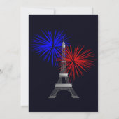 Eiffeltoren met vuurwerkuitnodiging kaart (Achterkant)