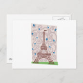 Eiffeltoren met wervelkolommen en stangen briefkaart (Voorkant / Achterkant)