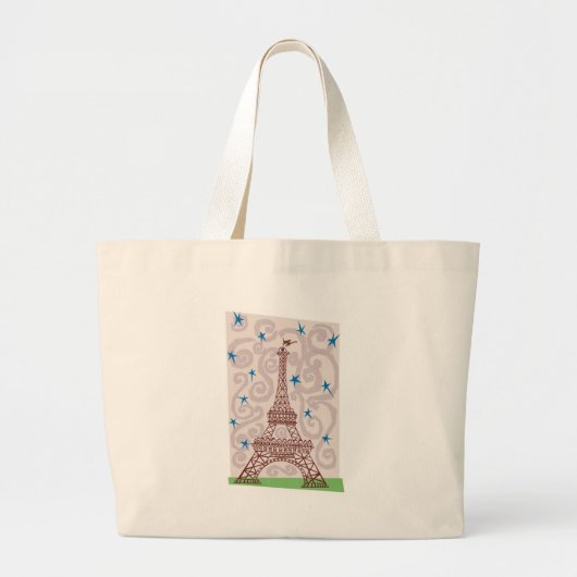 Eiffeltoren met wervelkolommen en stangen grote tote bag (Voorkant)