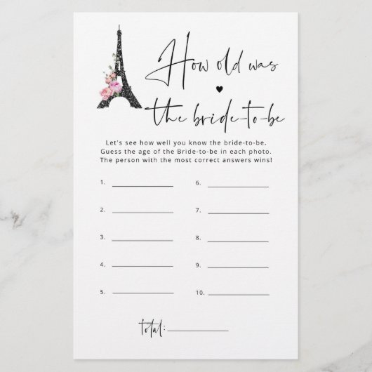 Eiffeltoren minimalistisch waar waren we bruids sp (Voorkant)