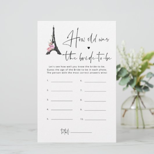 Eiffeltoren minimalistisch waar waren we bruids sp (Staand voorkant)