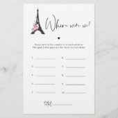 Eiffeltoren minimalistisch waar waren we bruids sp (Voorkant)