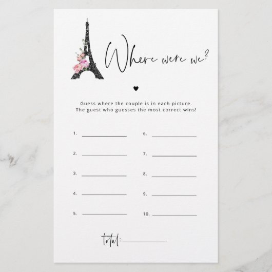 Eiffeltoren minimalistisch waar waren we bruids sp (Voorkant)