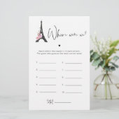 Eiffeltoren minimalistisch waar waren we bruids sp (Staand voorkant)