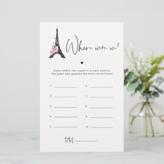 Eiffeltoren minimalistisch waar waren we bruids sp (Staand voorkant)